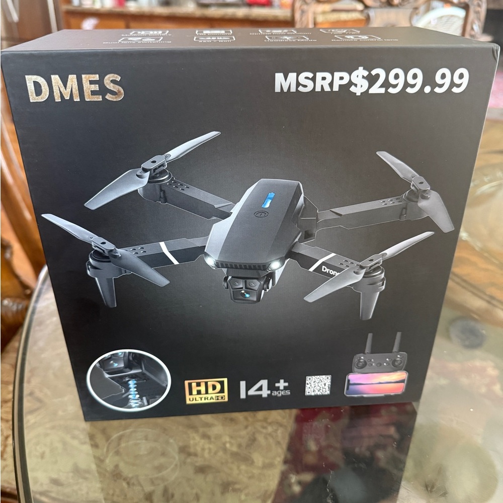DMES Black Drone with Remote Control